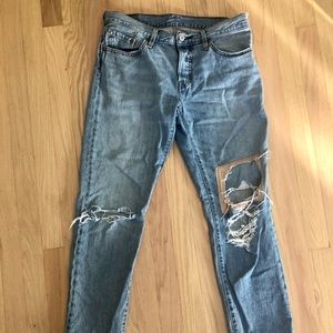 Levi’s 501 CT light wash ripped jeans